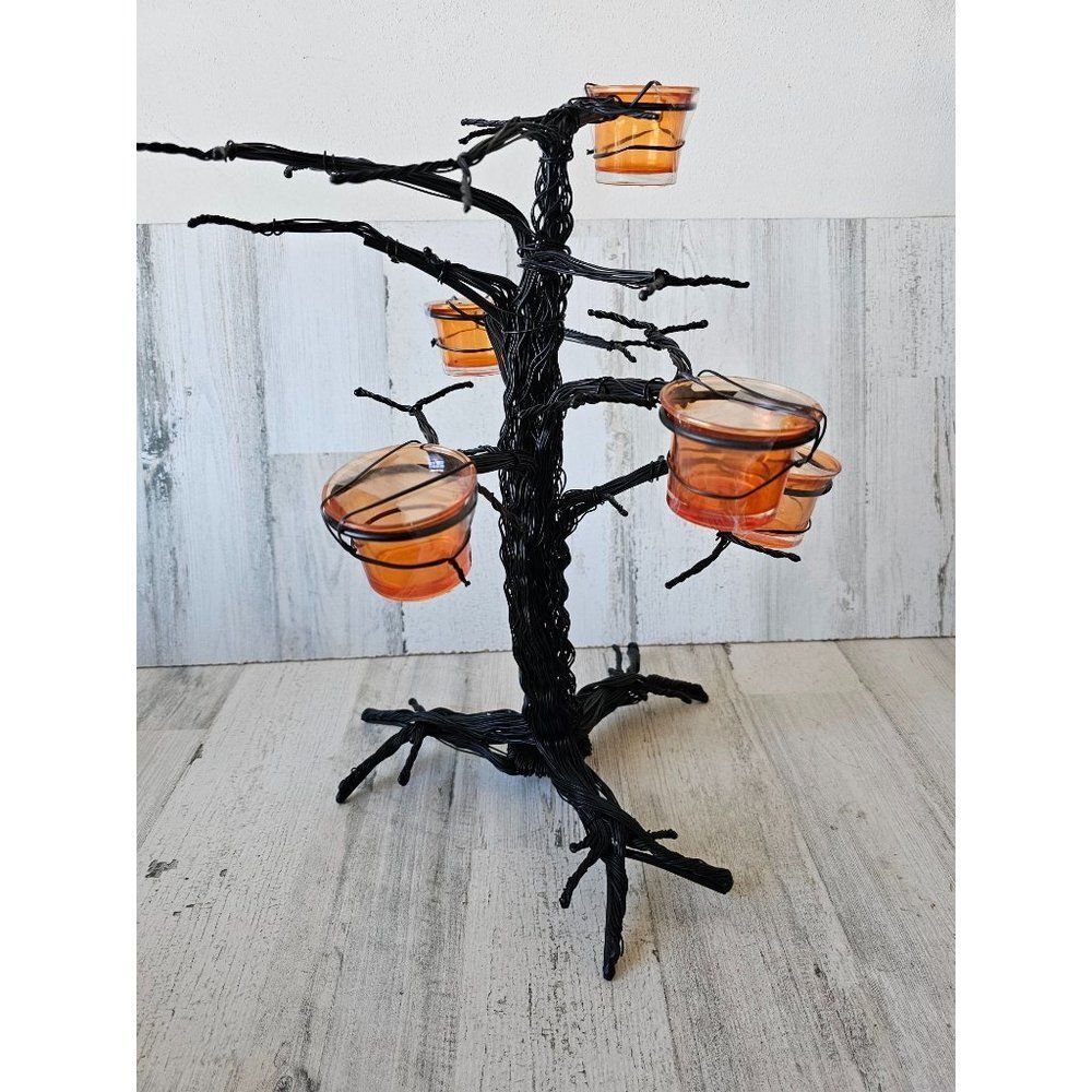 Wire tree candlelight Halloween‎ scary tea light holder decor centerpiece